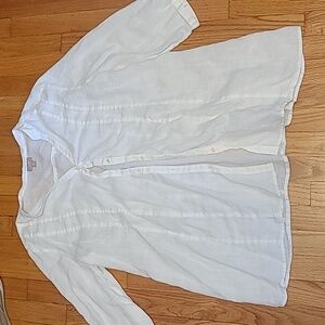 Linen pintuck shirt/swim cover up